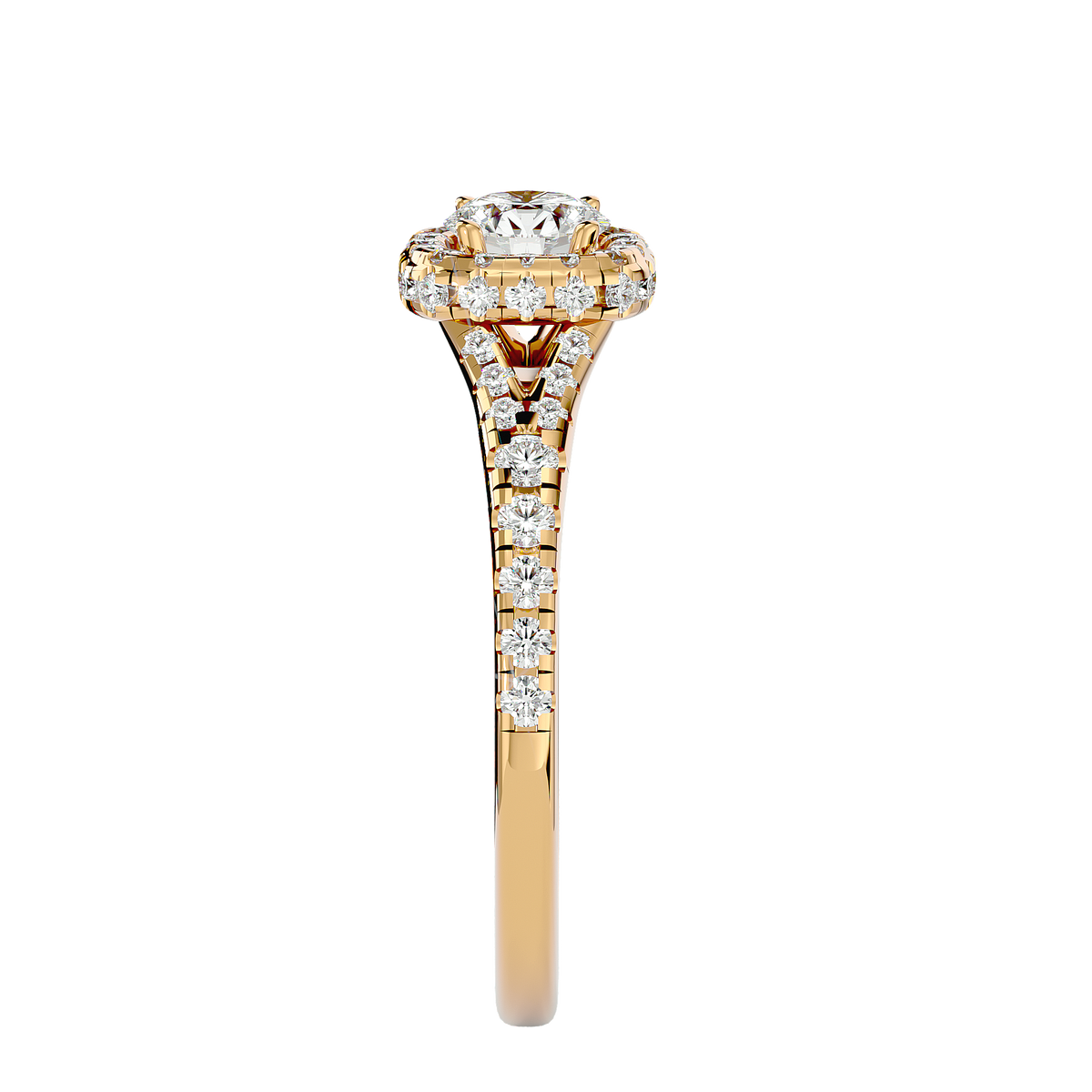 Emilia Solitaire Halo Ring