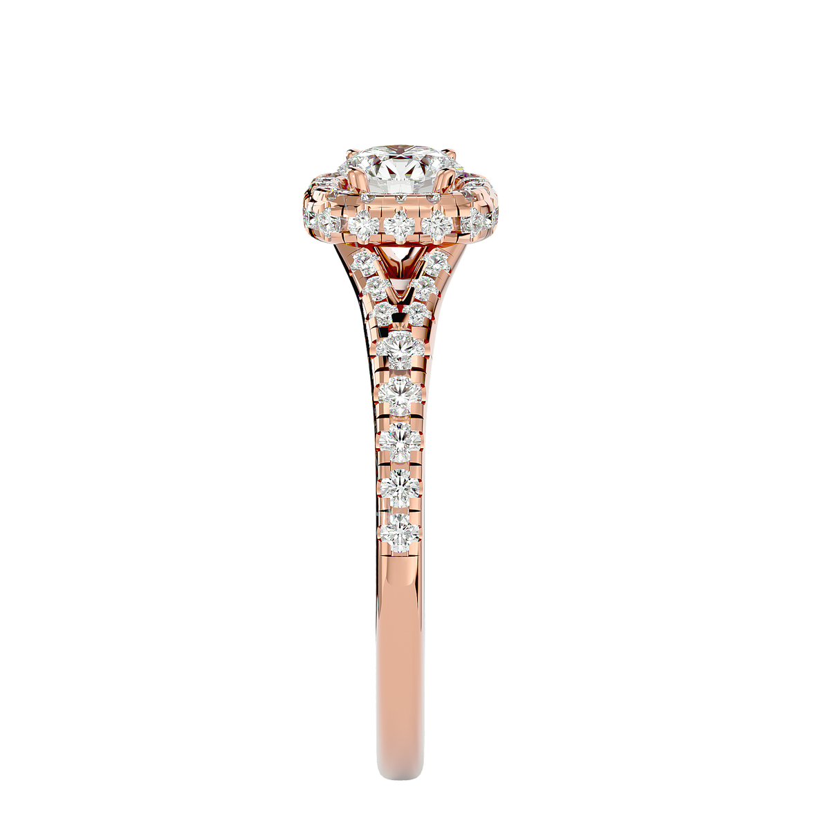 Emilia Solitaire Halo Ring