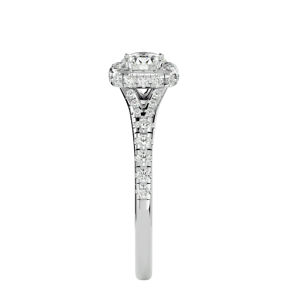 Emilia Solitaire Halo Ring