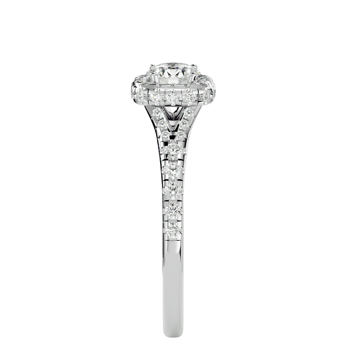 Emilia Solitaire Halo Ring