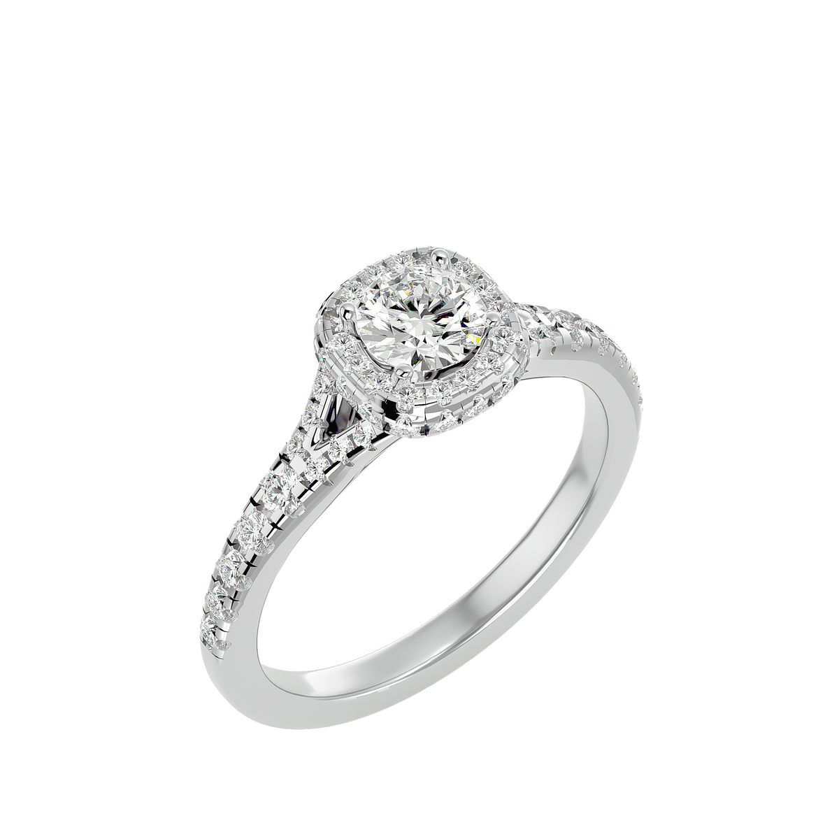 Emilia Solitaire Halo Ring