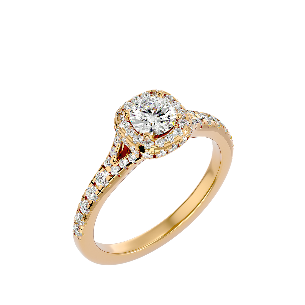 Emilia Solitaire Halo Ring