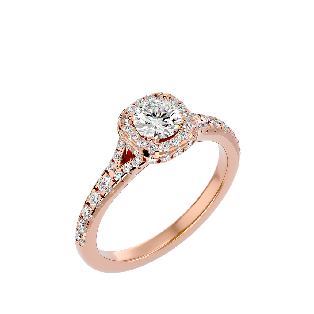 Emilia Solitaire Halo Ring