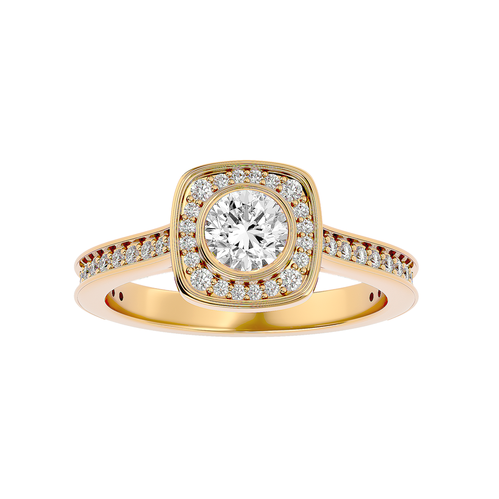 Emmanuella Solitaire Halo Ring
