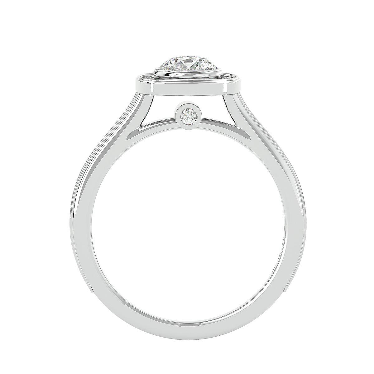 Emmanuella Solitaire Halo Ring