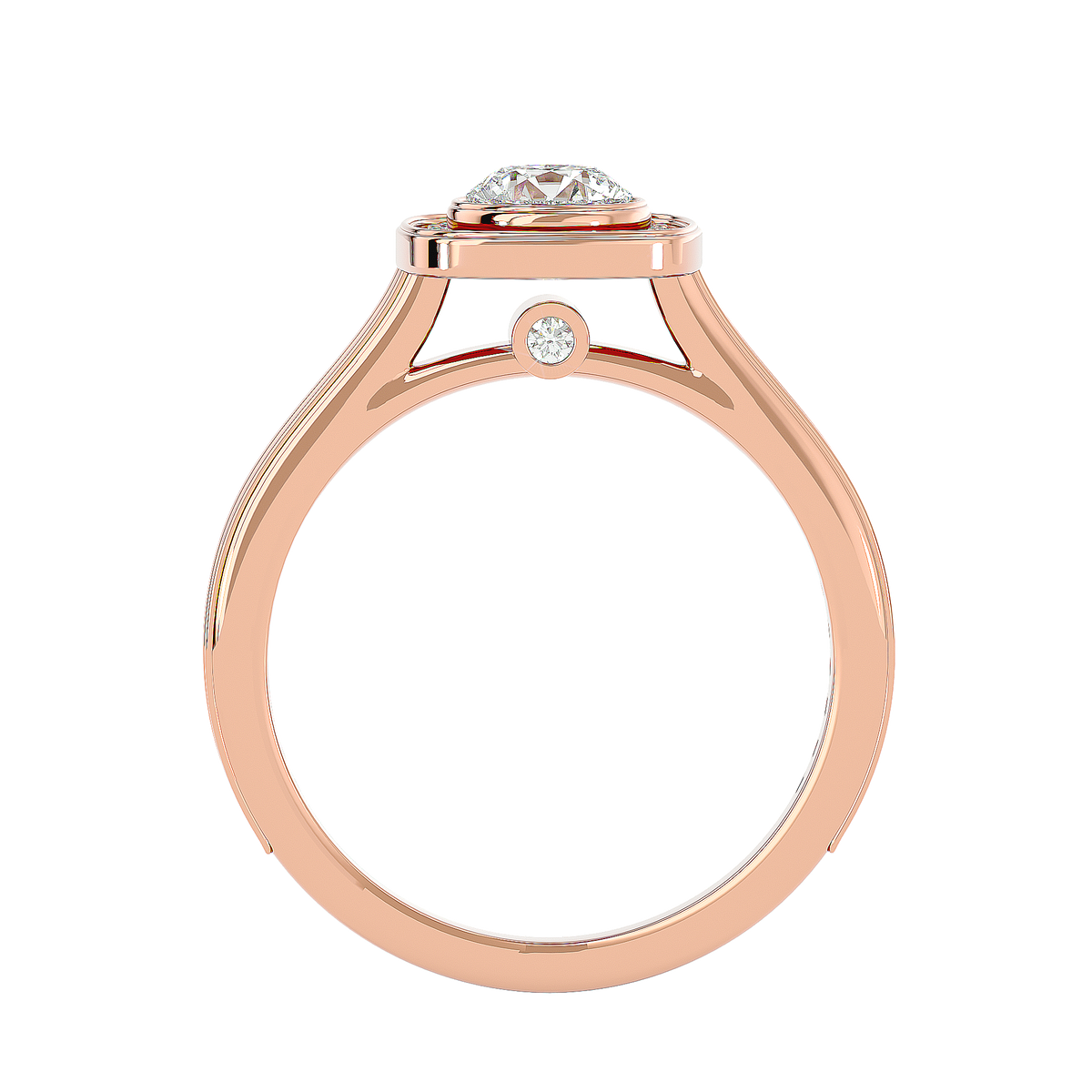 Emmanuella Solitaire Halo Ring