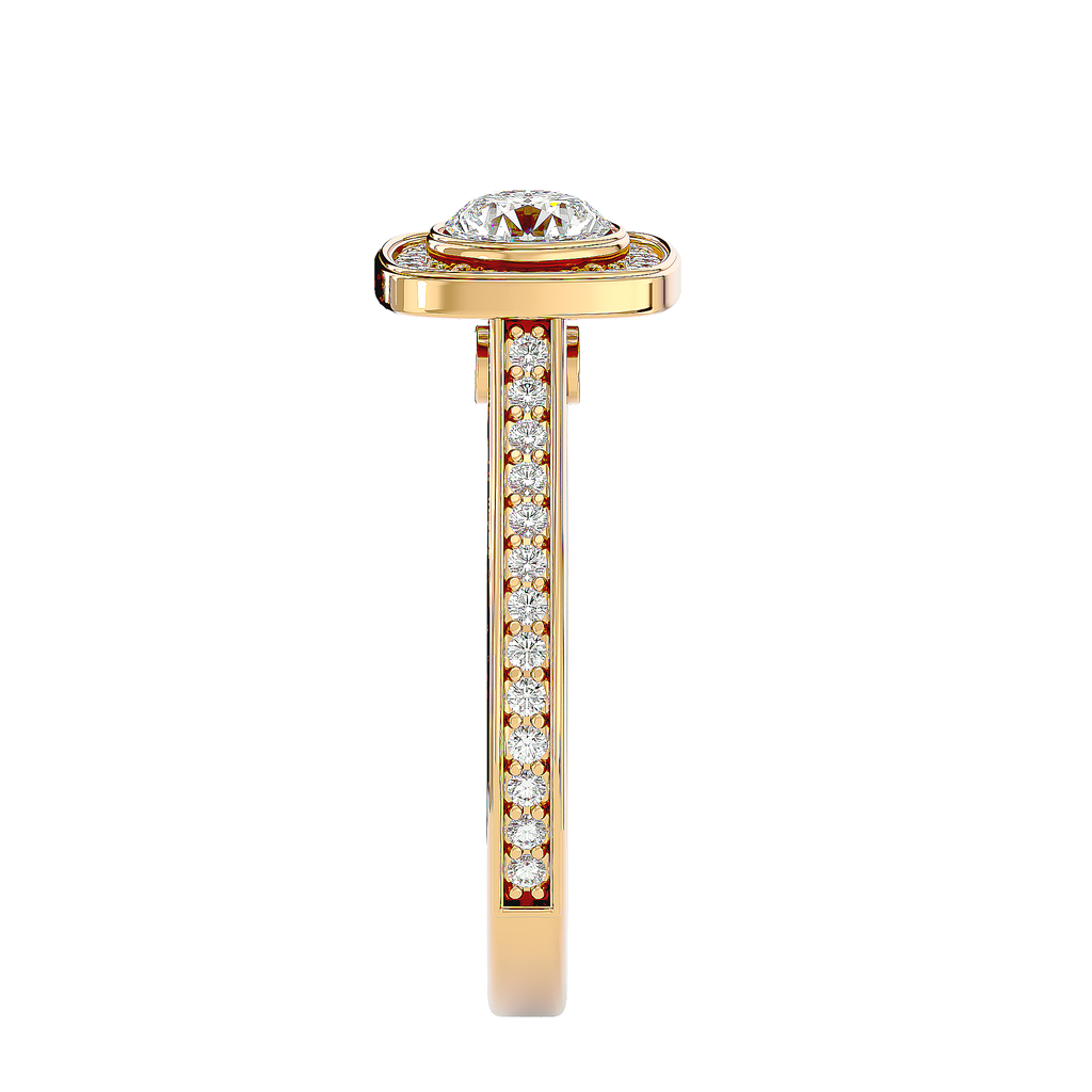 Emmanuella Solitaire Halo Ring