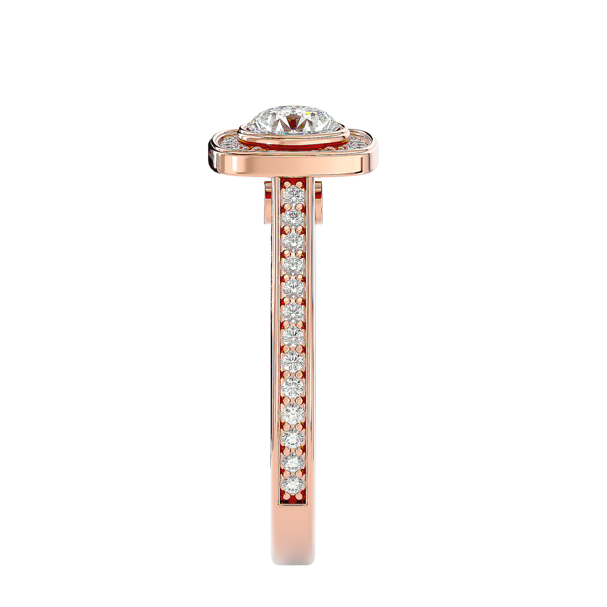 Emmanuella Solitaire Halo Ring