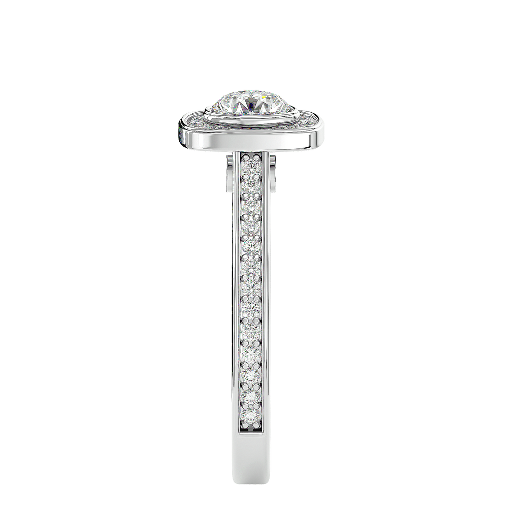 Emmanuella Solitaire Halo Ring