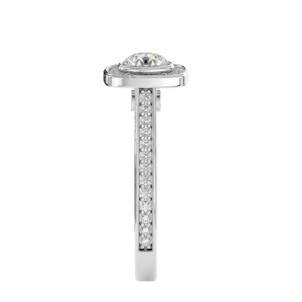 Emmanuella Solitaire Halo Ring
