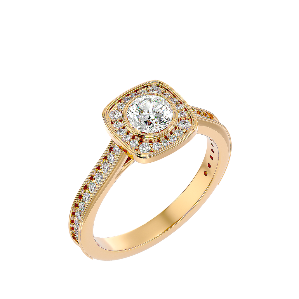 Emmanuella Solitaire Halo Ring
