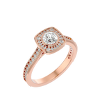 Emmanuella Solitaire Halo Ring