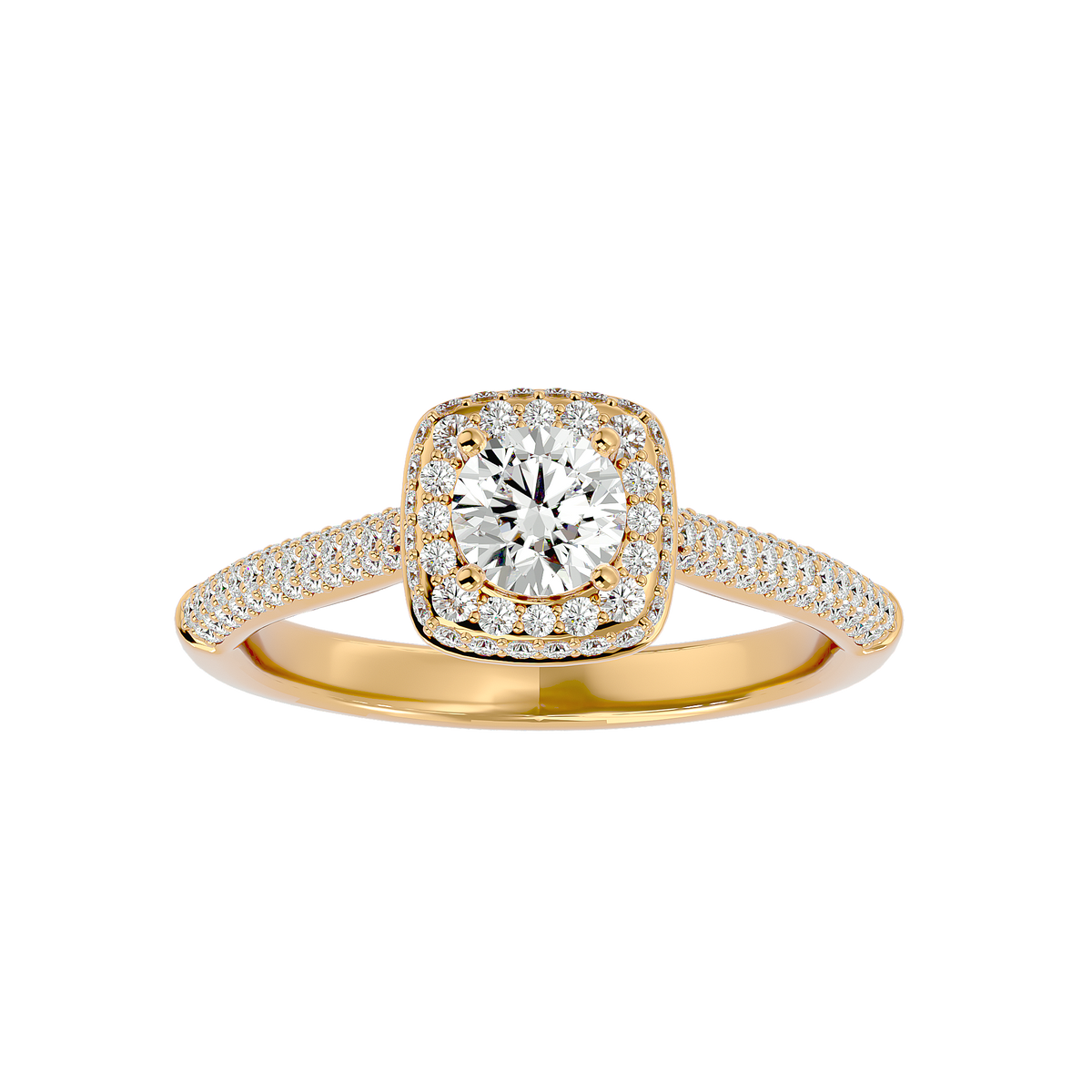 Evangeline Solitaire Halo Ring