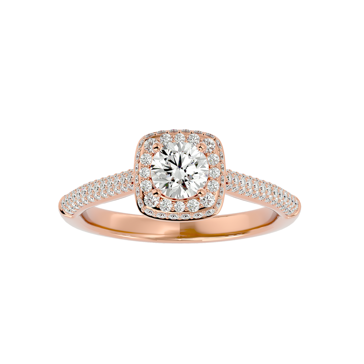 Evangeline Solitaire Halo Ring