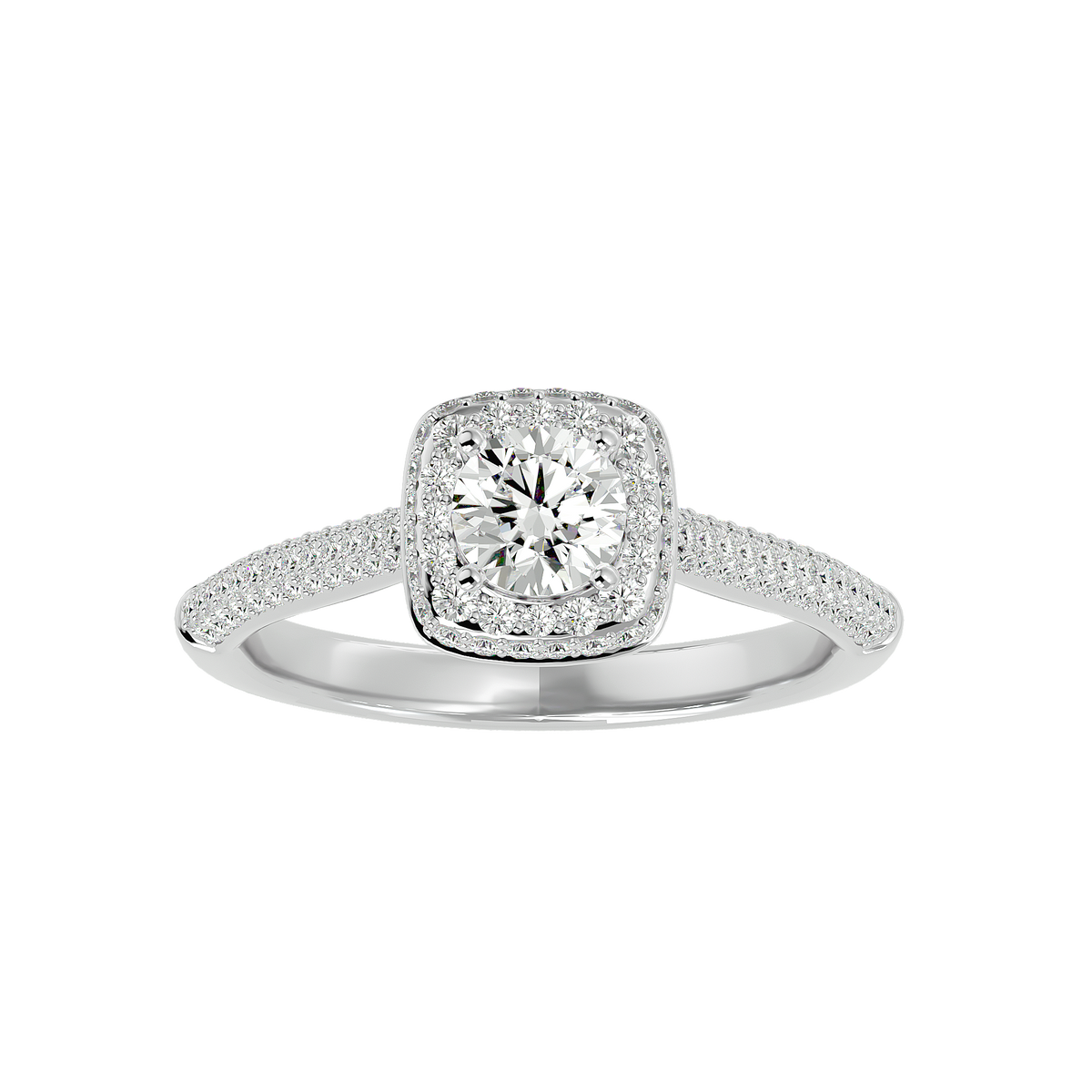 Evangeline Solitaire Halo Ring