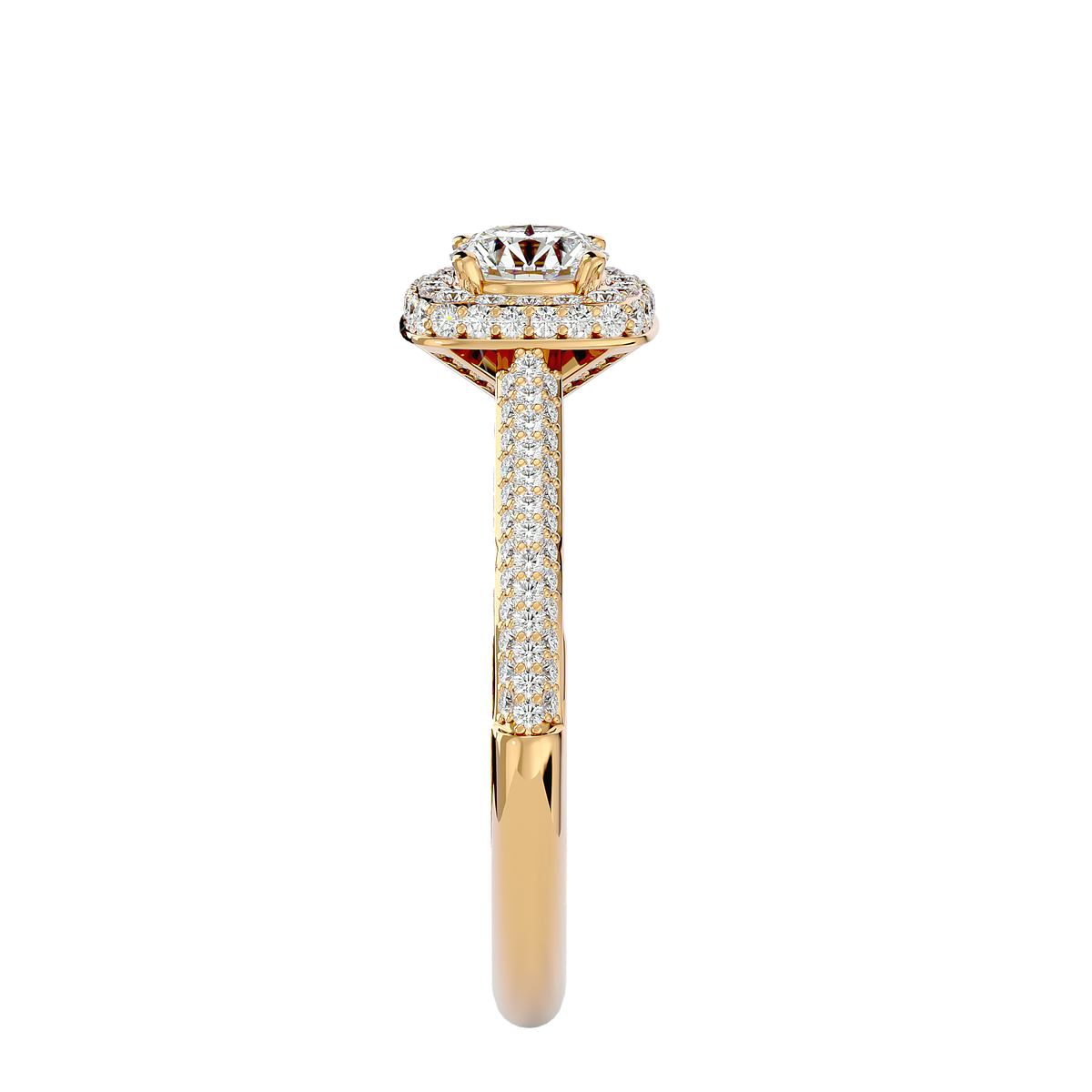 Evangeline Solitaire Halo Ring