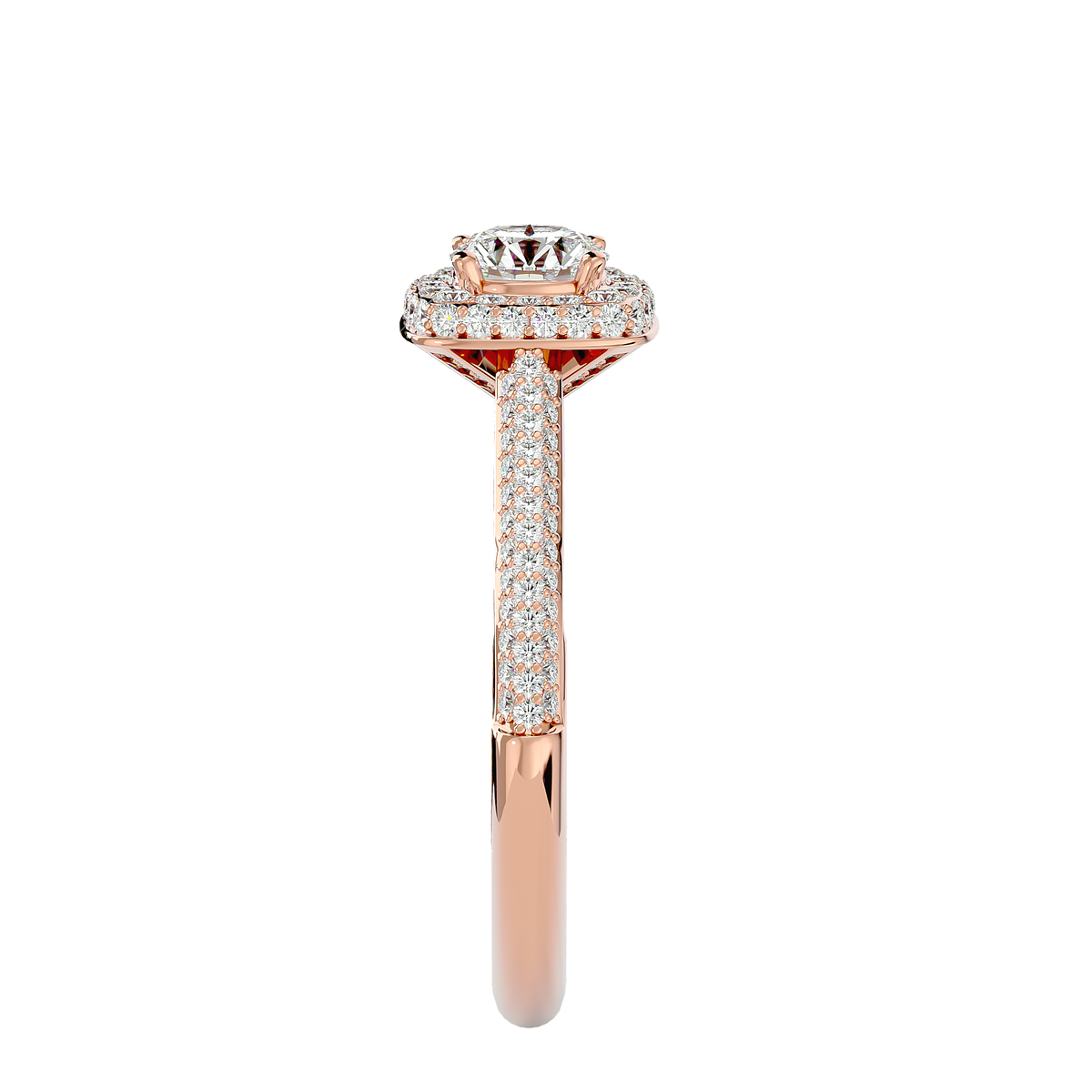 Evangeline Solitaire Halo Ring