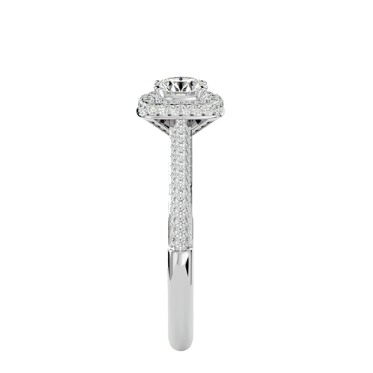 Evangeline Solitaire Halo Ring