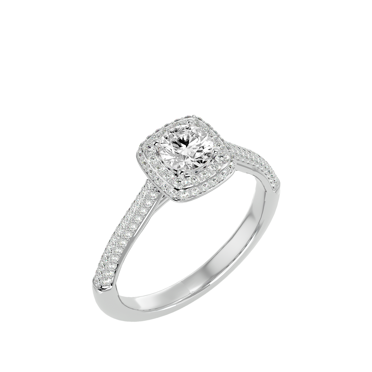 Evangeline Solitaire Halo Ring
