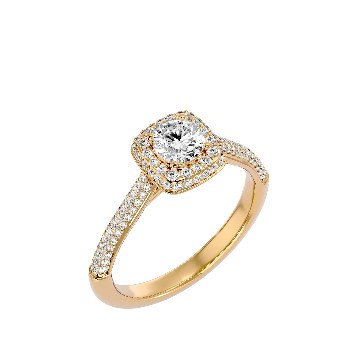 Evangeline Solitaire Halo Ring
