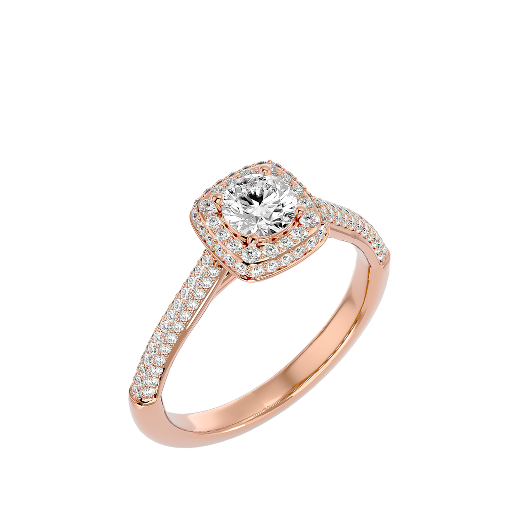 Evangeline Solitaire Halo Ring