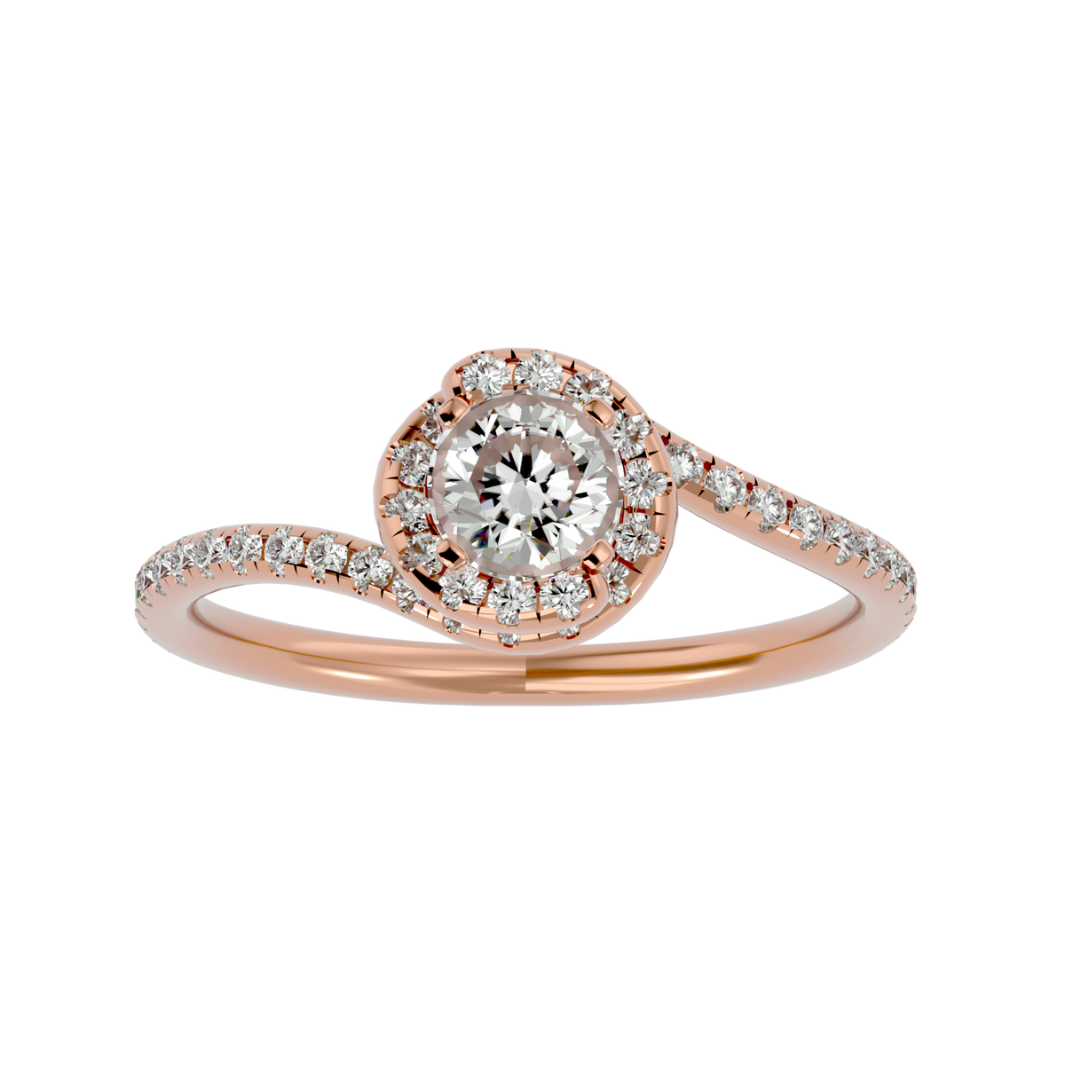 Fiorella Solitaire Halo Ring