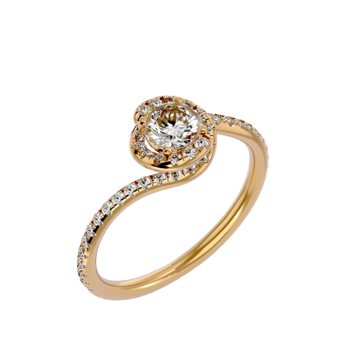 Fiorella Solitaire Halo Ring