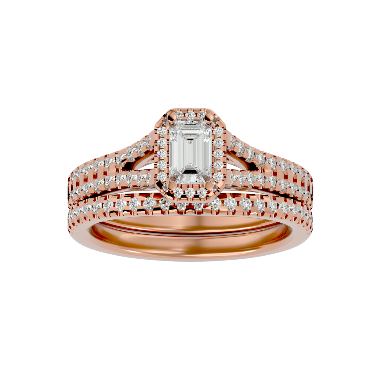 Elenora Solitaire Halo Ring