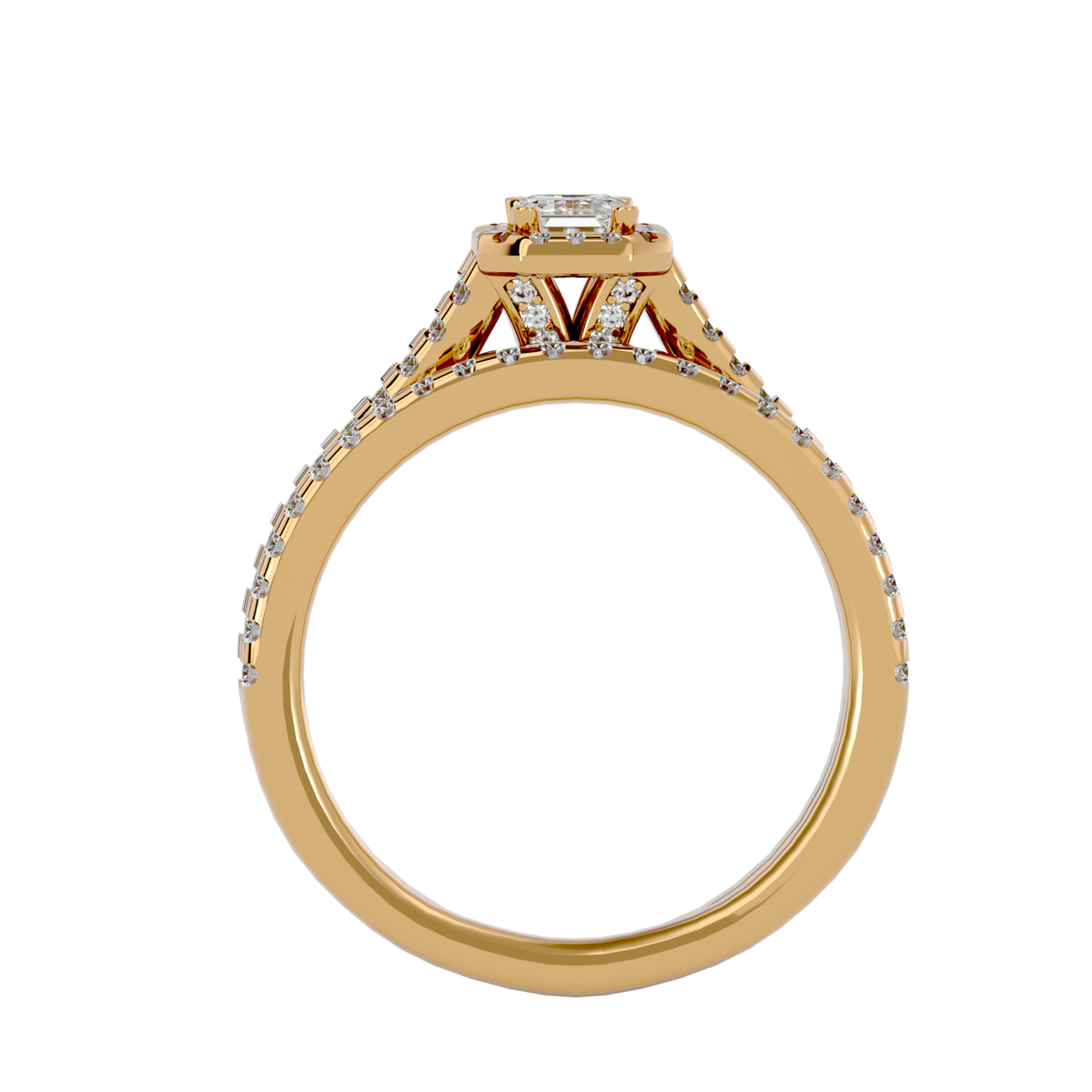 Elenora Solitaire Halo Ring