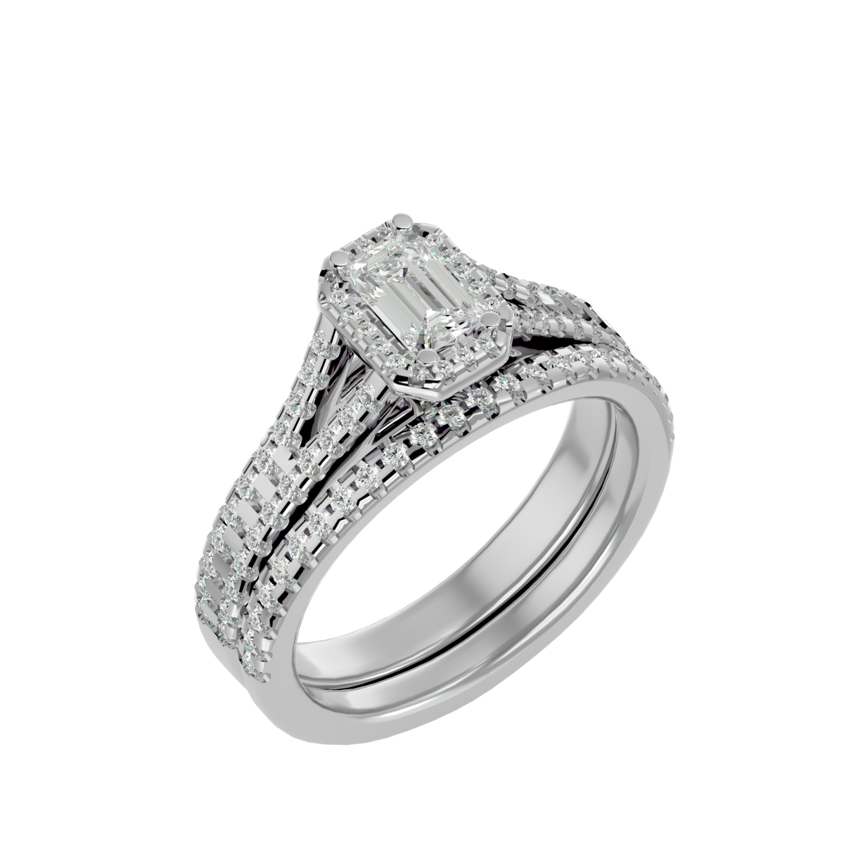 Elenora Solitaire Halo Ring