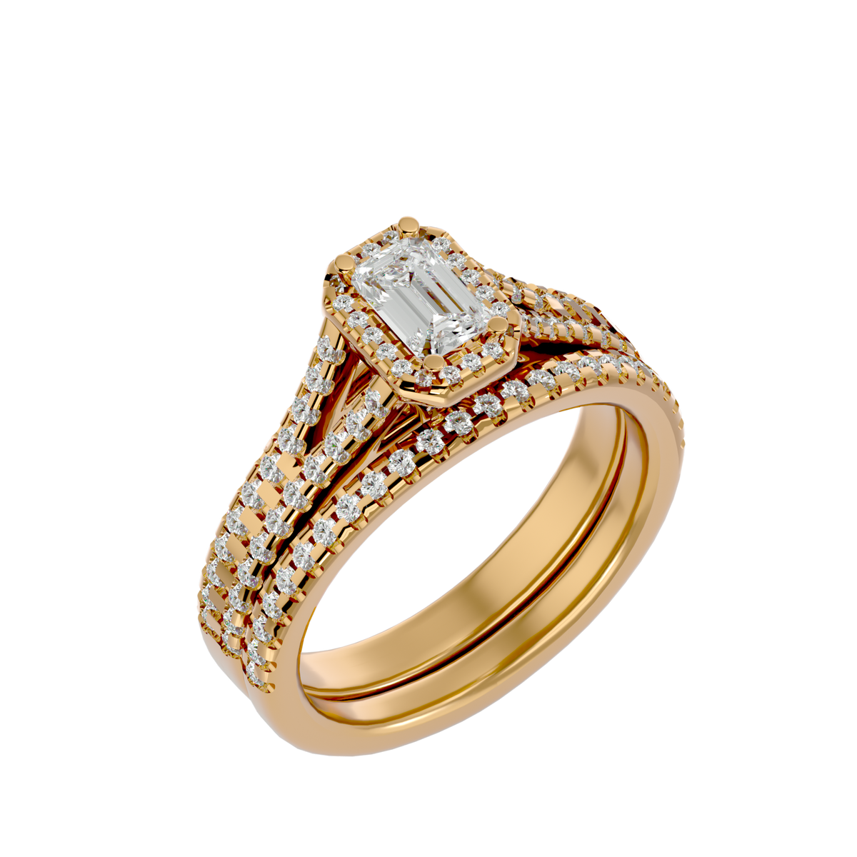 Elenora Solitaire Halo Ring