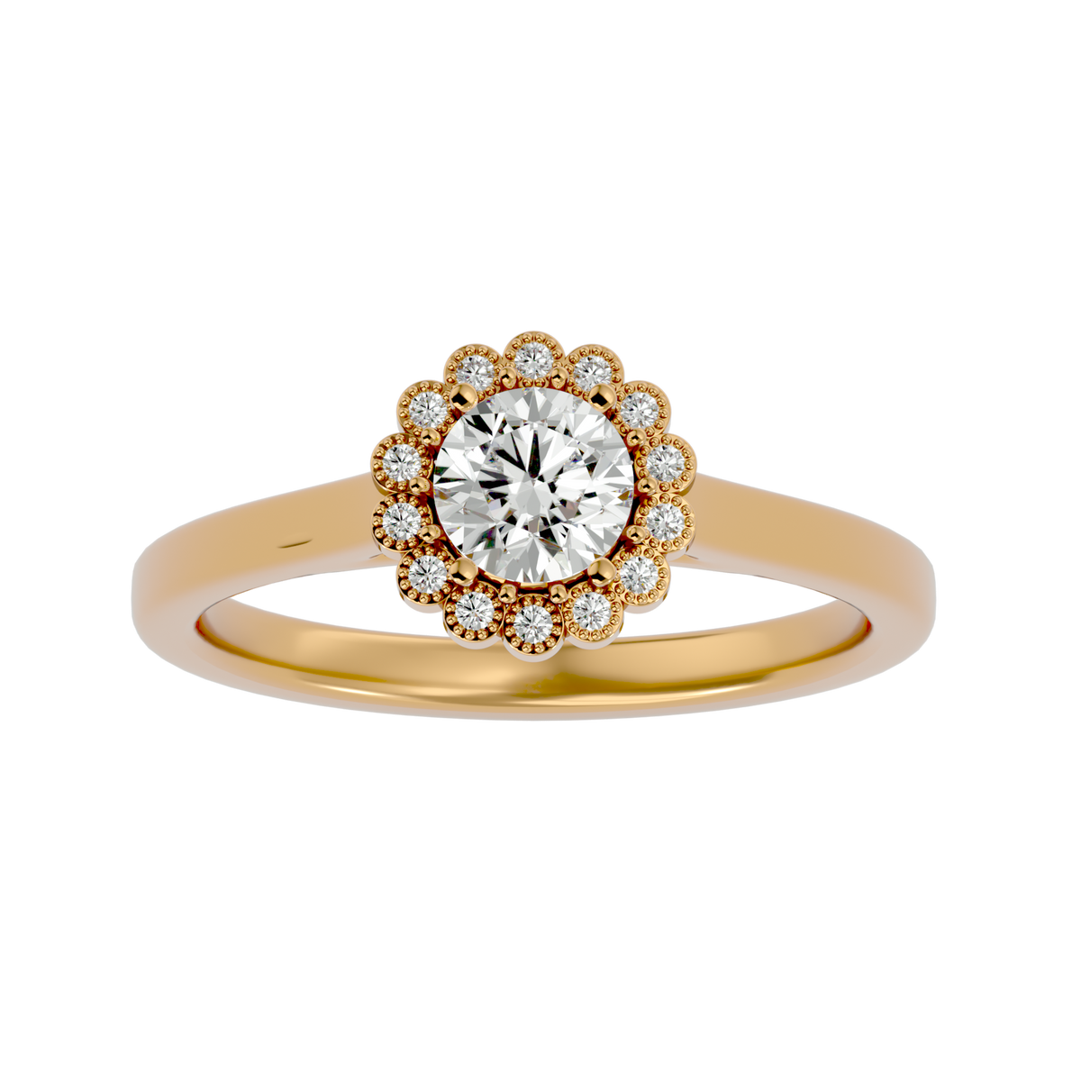 Florence Solitaire Halo Ring