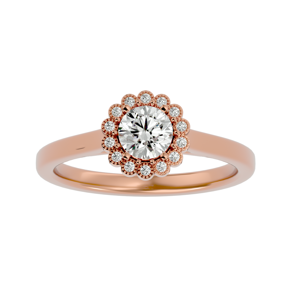 Florence Solitaire Halo Ring