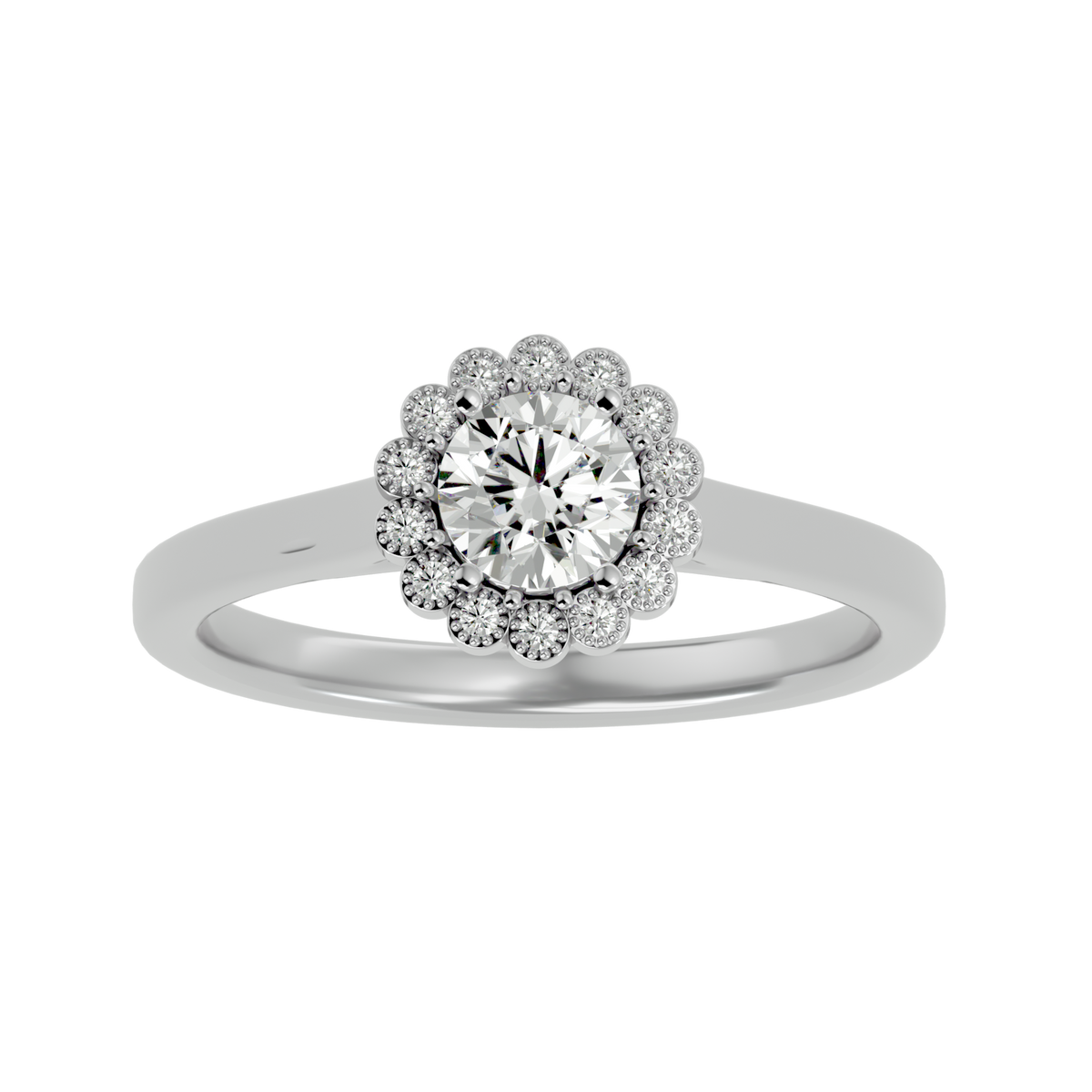 Florence Solitaire Halo Ring