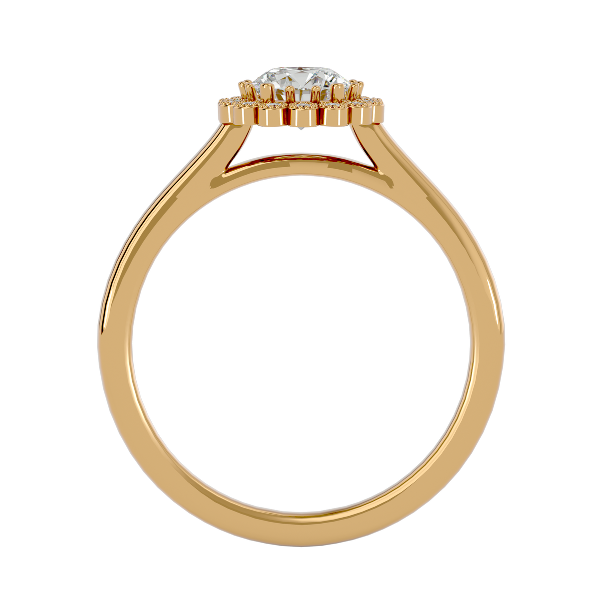 Florence Solitaire Halo Ring