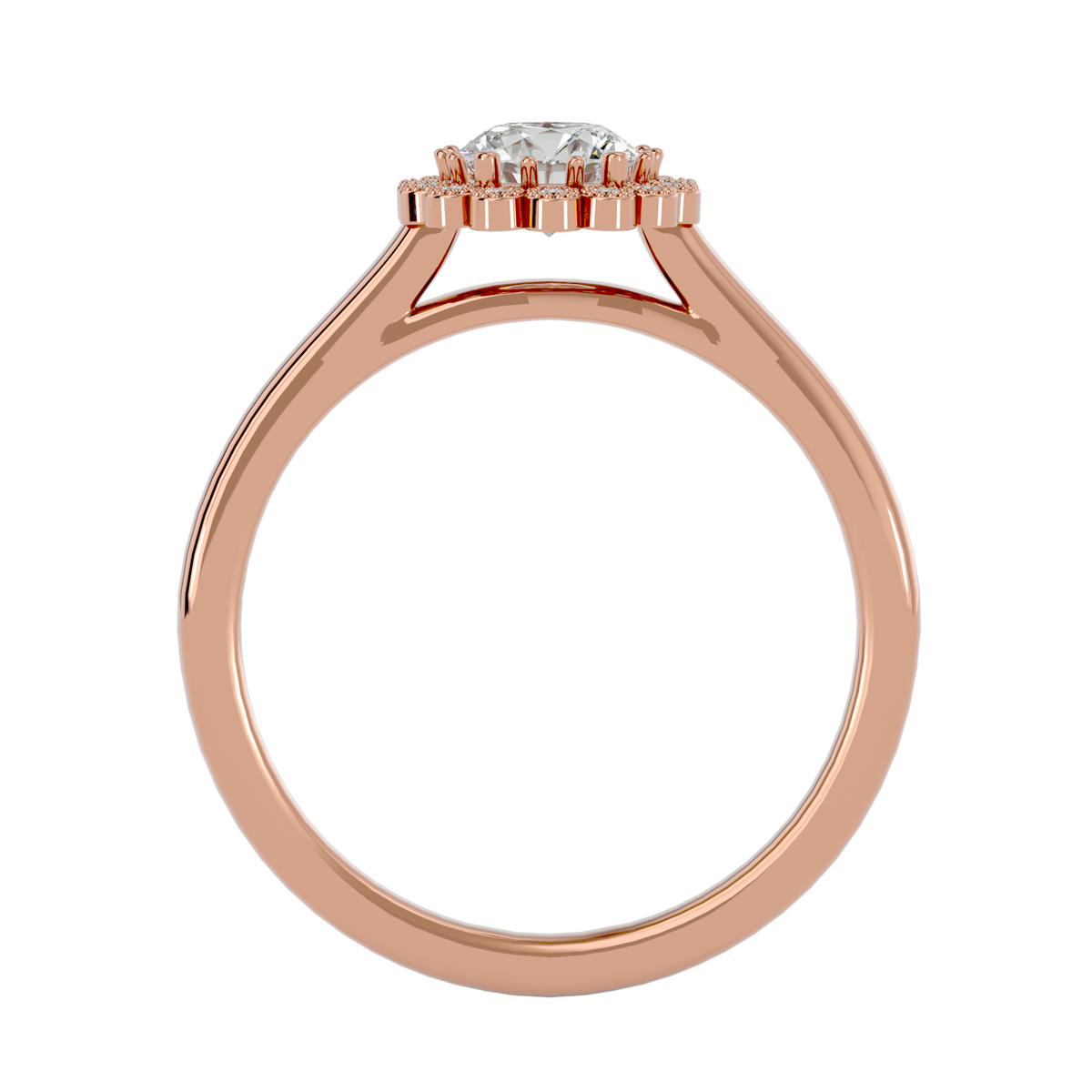 Florence Solitaire Halo Ring