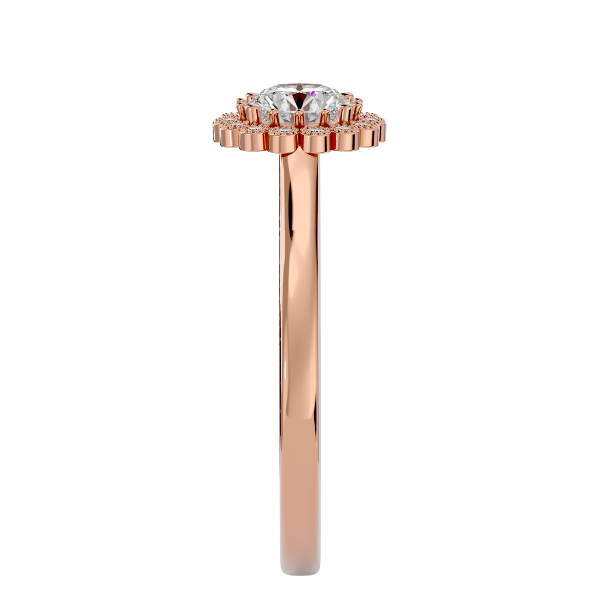 Florence Solitaire Halo Ring