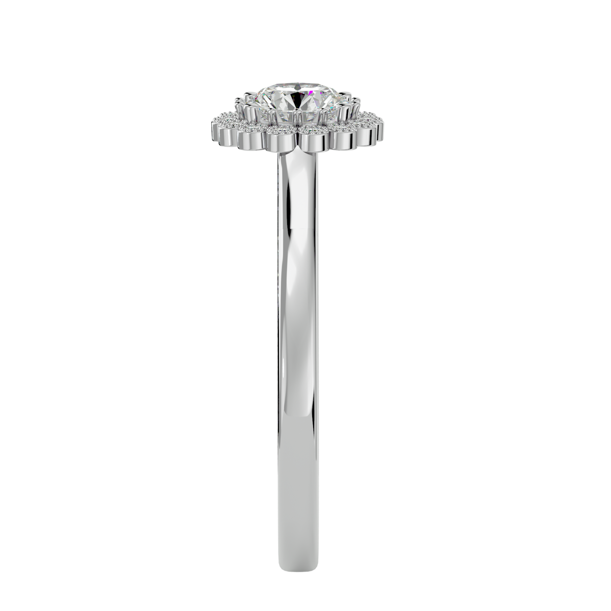 Florence Solitaire Halo Ring