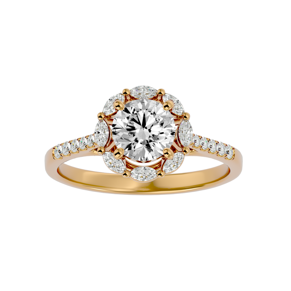 Francesca Solitaire Halo Ring