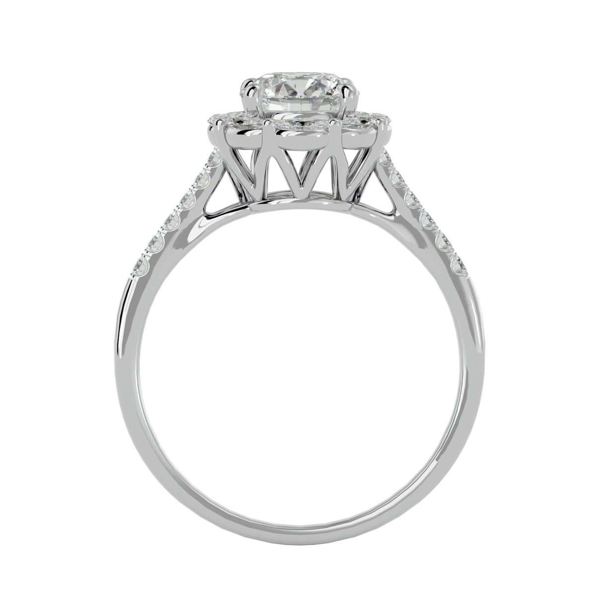 Francesca Solitaire Halo Ring