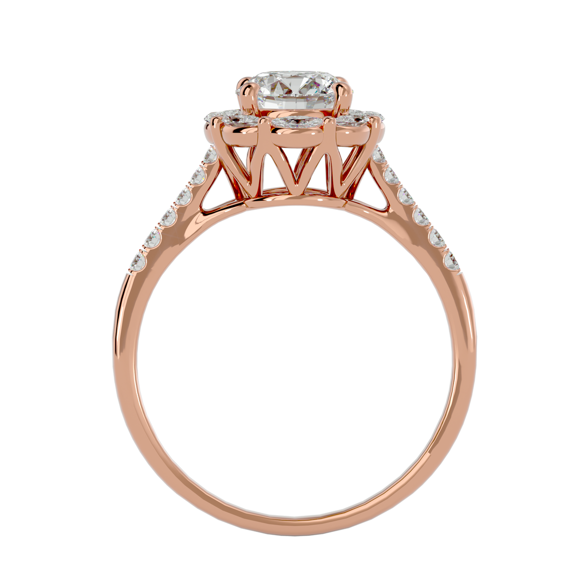 Francesca Solitaire Halo Ring