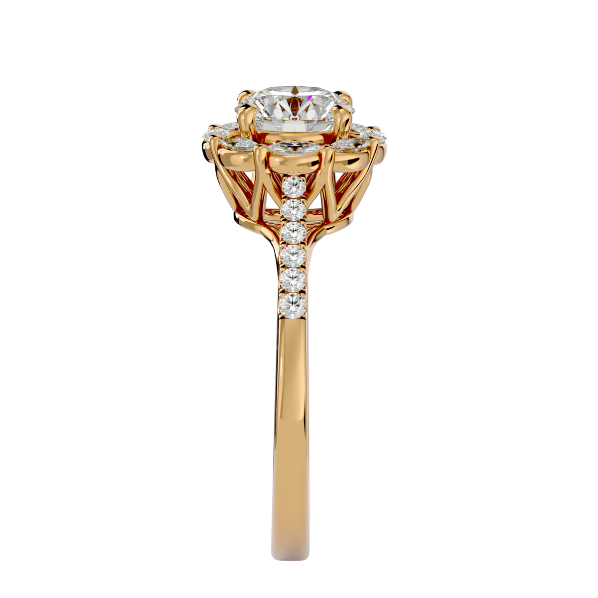 Francesca Solitaire Halo Ring
