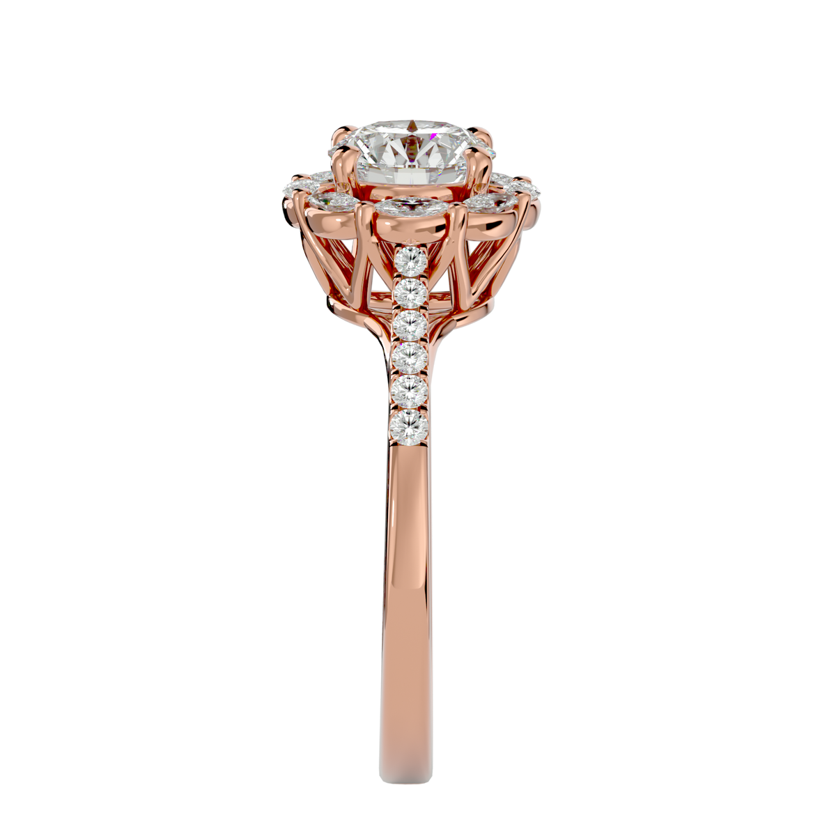 Francesca Solitaire Halo Ring