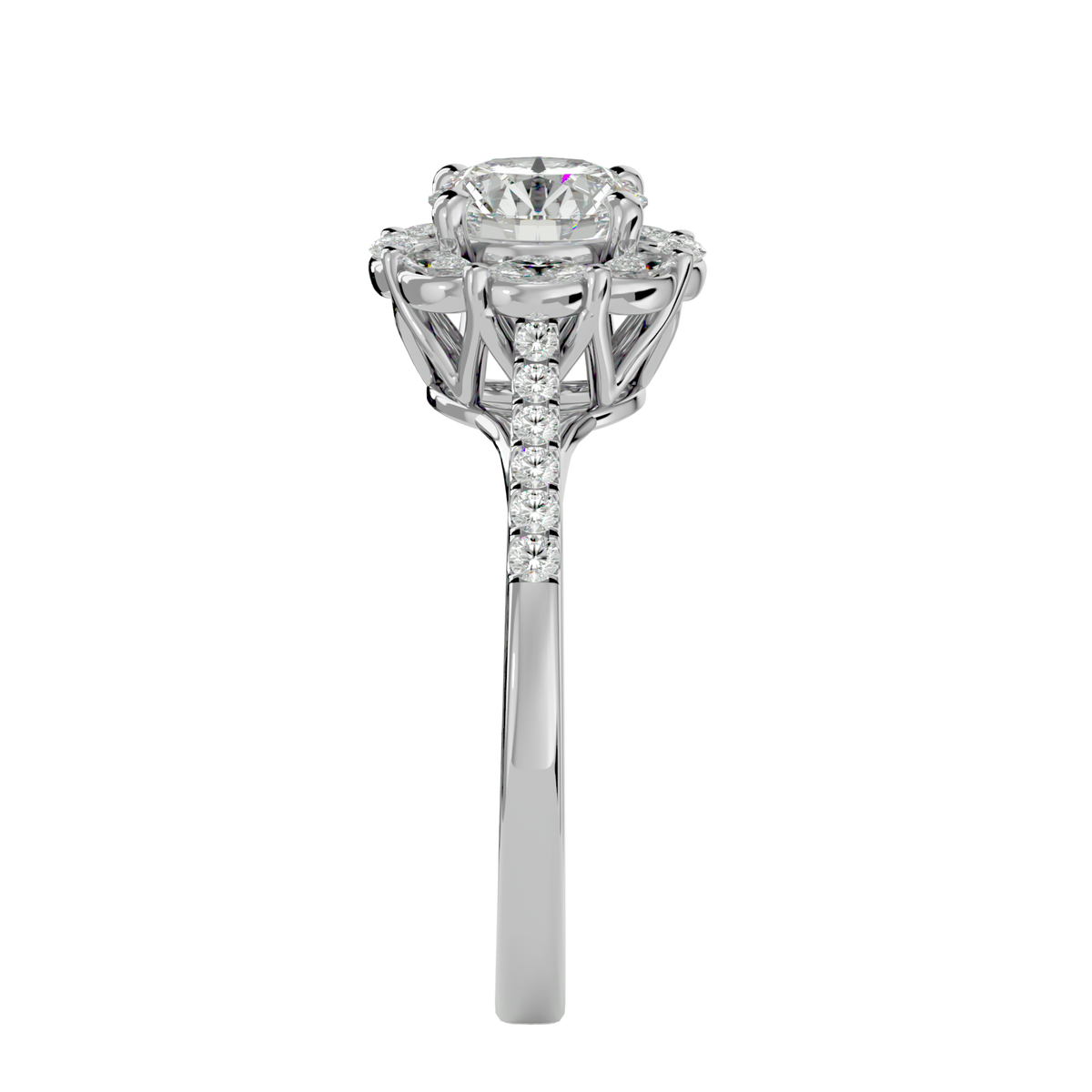 Francesca Solitaire Halo Ring