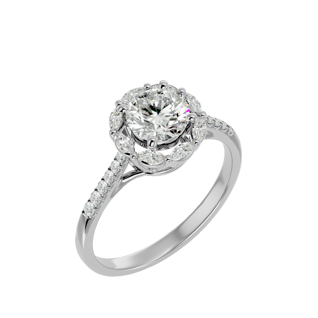 Francesca Solitaire Halo Ring