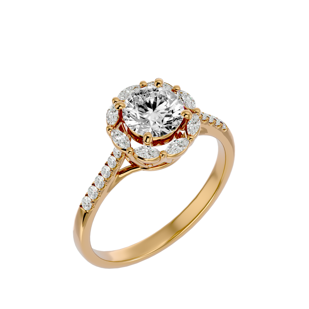 Francesca Solitaire Halo Ring