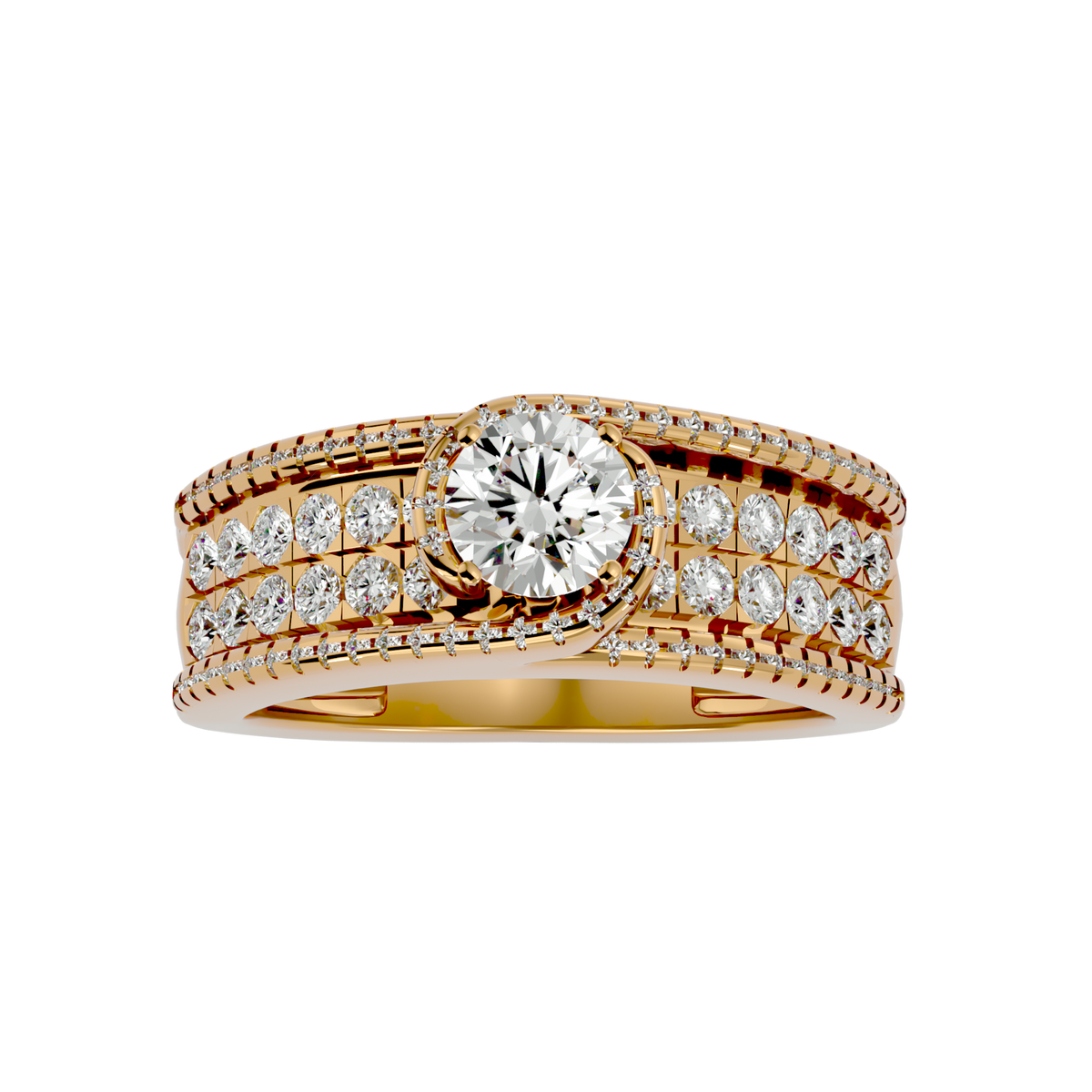 Hadley Solitaire Halo Ring