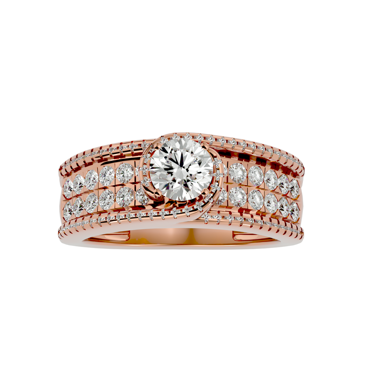 Hadley Solitaire Halo Ring