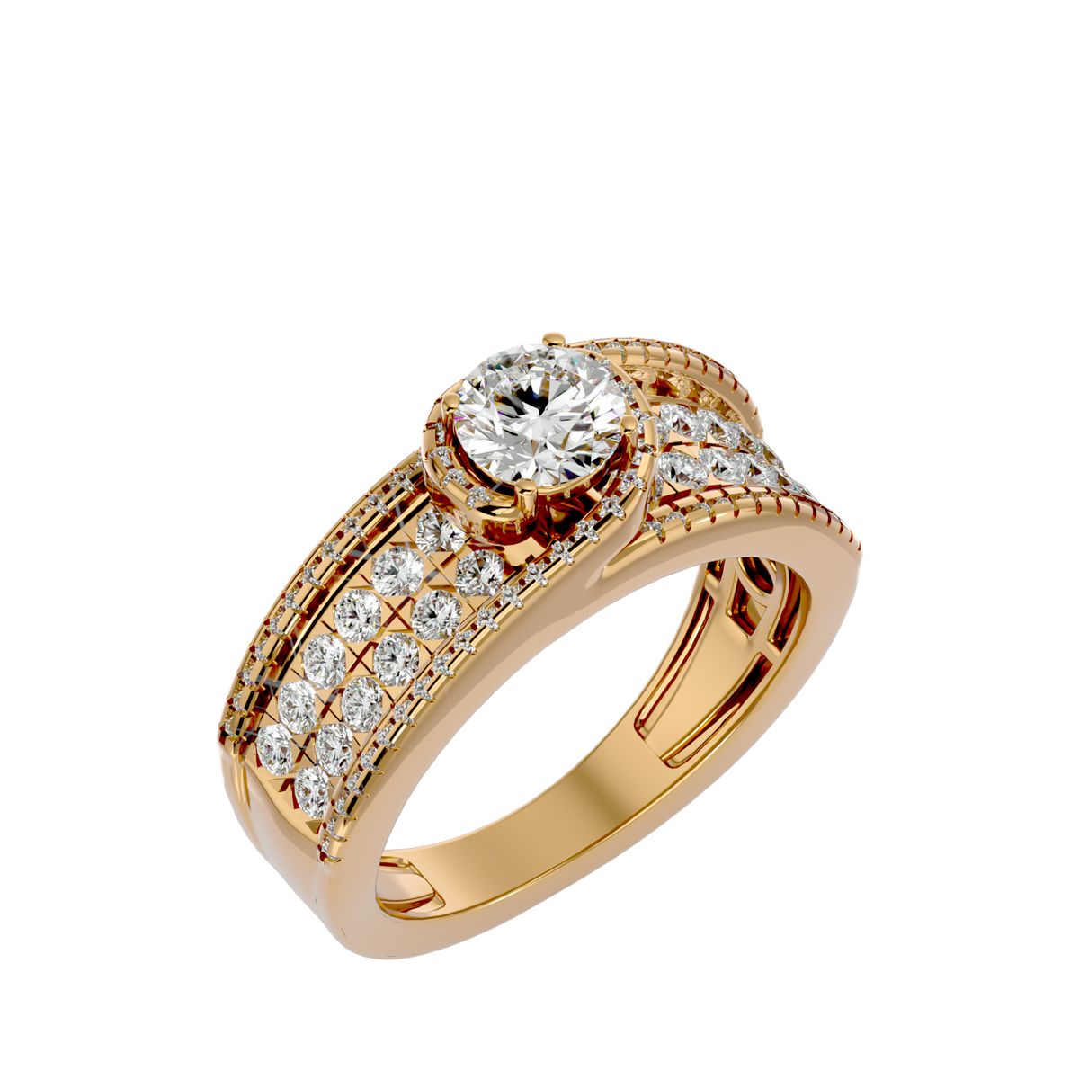 Hadley Solitaire Halo Ring