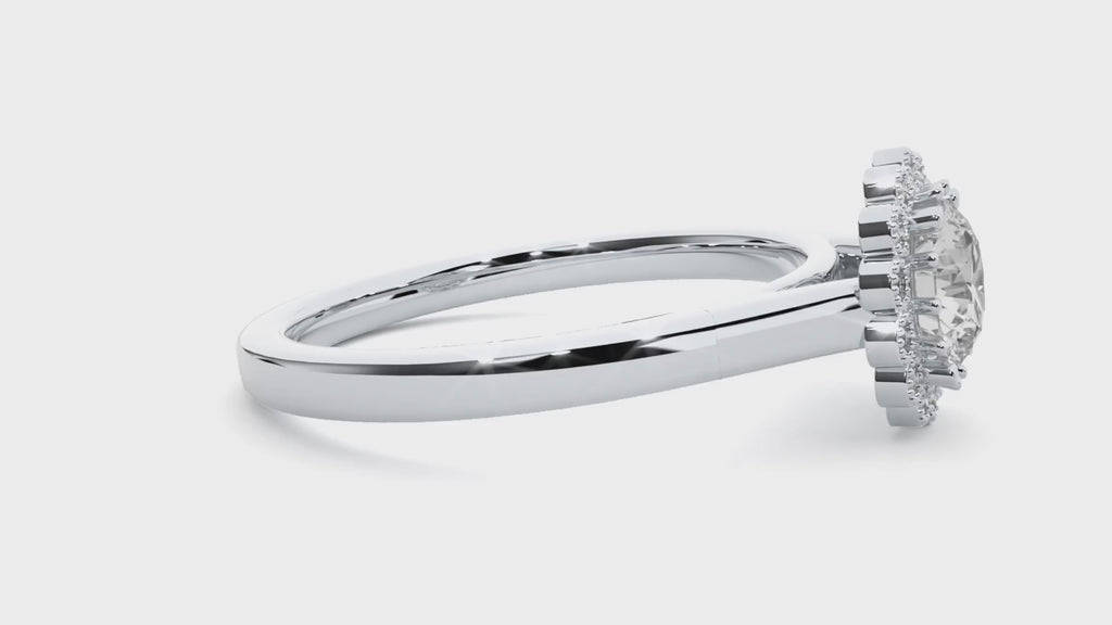 Florence Solitaire Halo Ring
